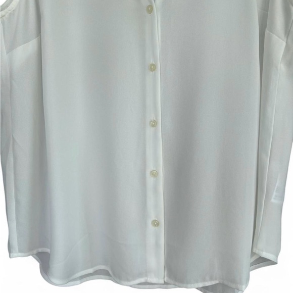 NWT Women J. Crew Ivory Sleeveless Button Down Sheer Tie Neck Blouse Size Medium - Picture 3 of 5